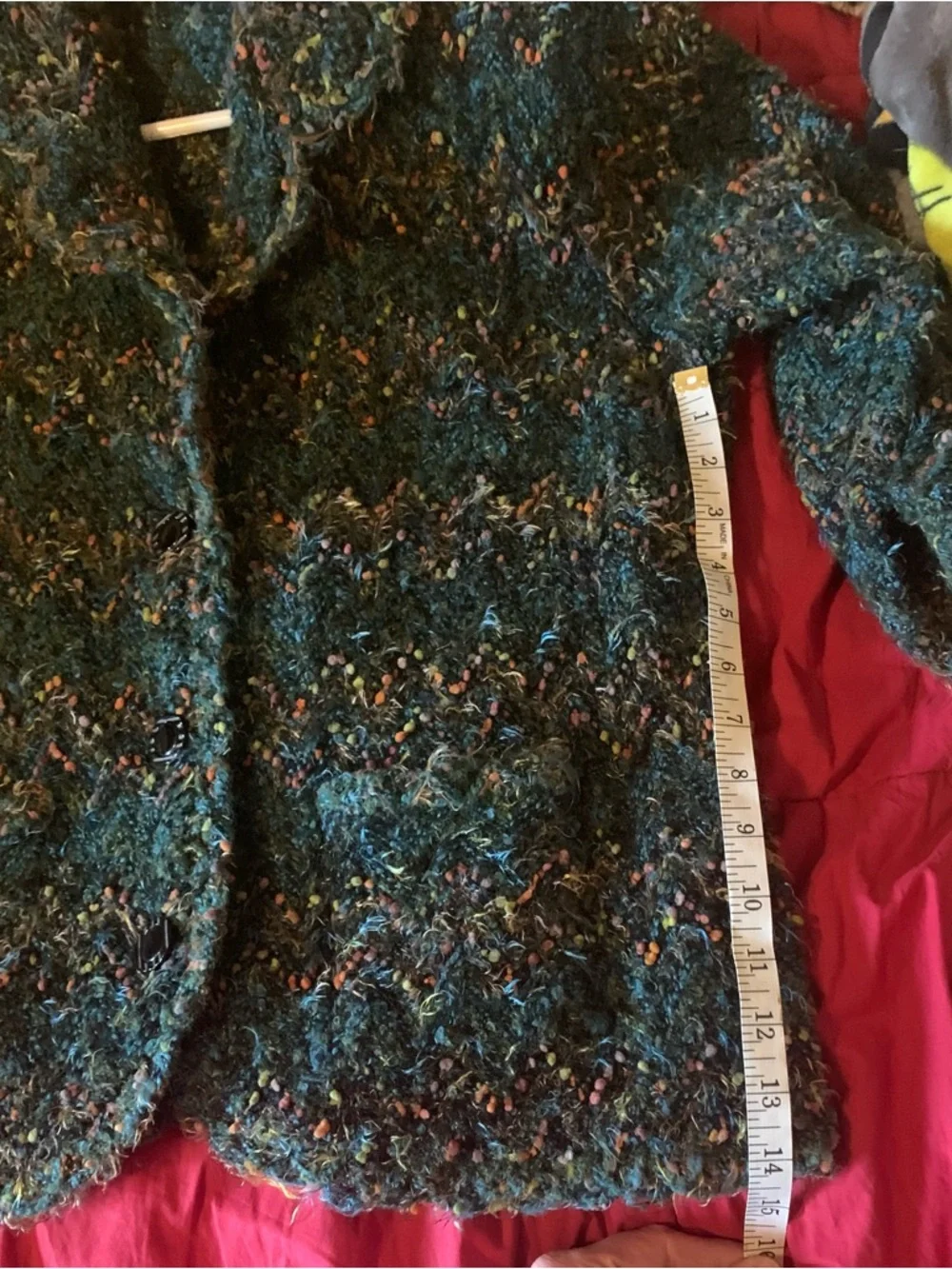 TWEEDS vintage women’s knit sweater blazer sz L - Picture 11 of 13
